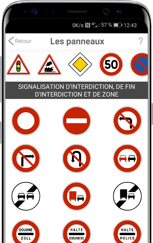 panneaux code de la route