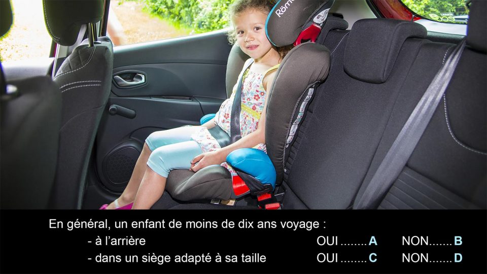 Réglementation: utilisation des sièges enfants